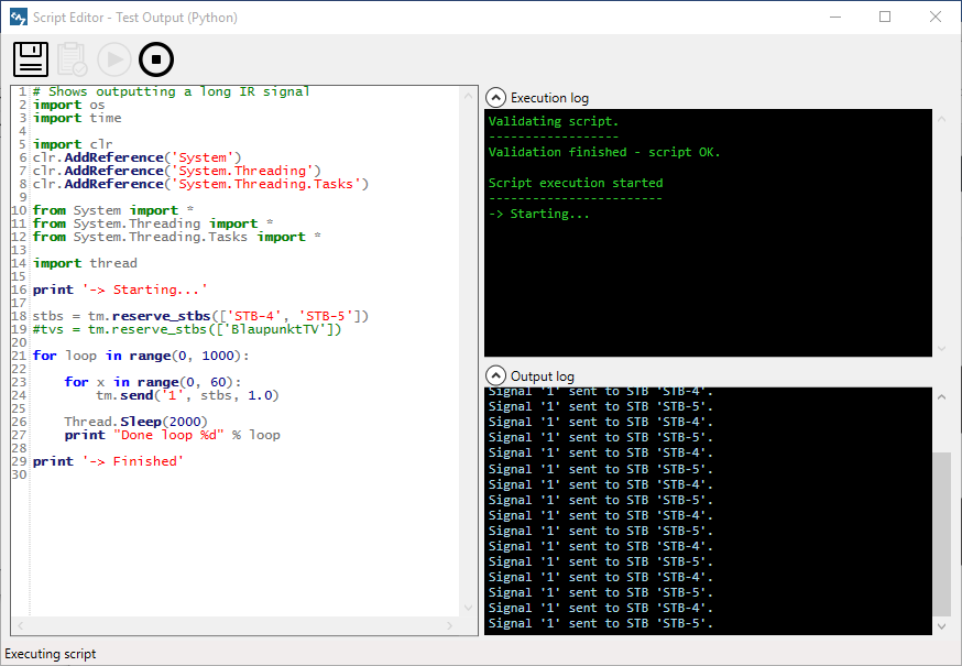 Test Manager Script Editor